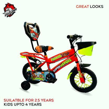 FOXGLOVE SUPERHEROES 12T FLOURESCENT ORANGE KIDS BICYCLE AGE 3 TO 5 YRS 90 % FITTED 12 T (inch) Recreation Cycle