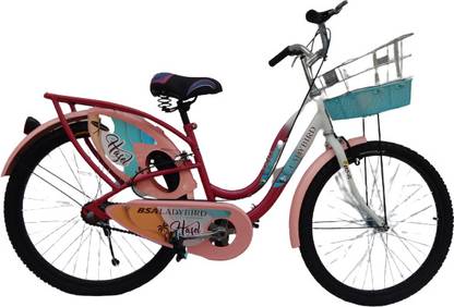BSA Ladies Birds Hazel Bicycle Inbuilt Carrier Basket Without Gear SemiAssembled 24 T (inch) Utility Bike