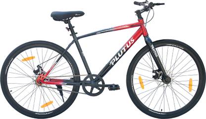 PLUTUS 700 C Hybrid Cycle for Adults (12 Yrs) with Power Brake, Multi Speed (Red) 700C T (inch) Hybrid Cycle/City Bike