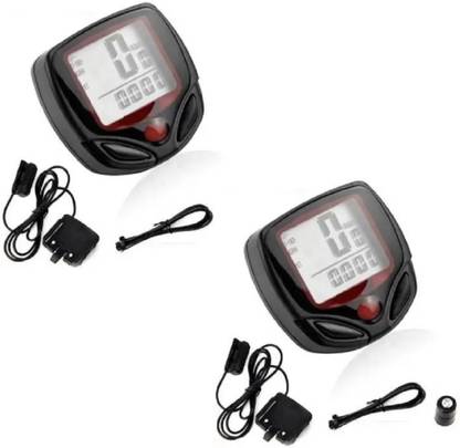 Protos India.Net 2pcs - Bicycle Battery Waterproof Speedometer Computer Wired Odometer Wired Cyclocomputer