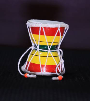 SHIV JI DAMRU Damru 4 Inch Multicolour Damaru
