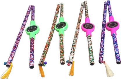 dandiya SticksKart Printed Steel Bearing Dandiya Sticks-2 Pairs (4 Sticks)| Big Size Dandia Sticks
