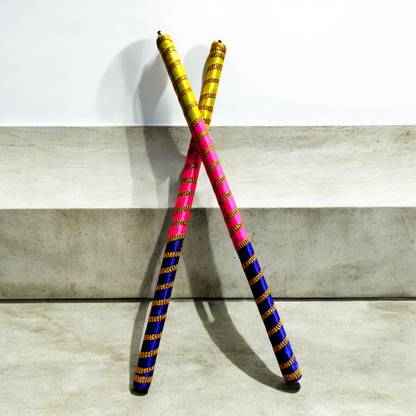 LeafBlu Premium Quality Navratri Wooden Dandiya Sticks for Garba Night (Pack of 1 Pair) Dandia Sticks