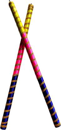 LeafBlu Premium Quality Navratri Wooden Dandiya Sticks for Garba Night (Pack of 1 Pair) Dandia Sticks