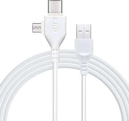 ERD 2-in-1 Cable 2 A 1 m Supports Type C & Micro USB Devices Compatible with Mobile & Earphone Charger