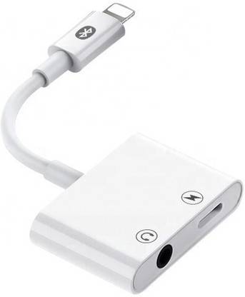 Excel Choice 2-in-1 Cable 0.2 m Lightning + 3.5mm Audio Adapter Headphone Splitter with 20W Fast Charging + Calling + Music for iPhone