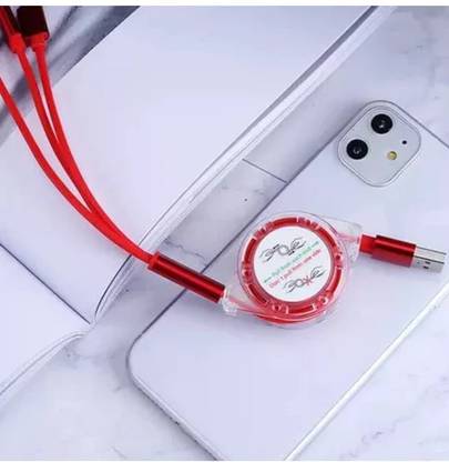 3BAAN 3-in-1 Cable 1.2 m R70 3 in 1 Cable New Convenient Portable Wire Comaptible With Many Devices
