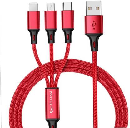 CIHROX 3-in-1 Cable 2 A 1 m 3 In 1 Fast Charging Cable Cord For iPhone Xiaomi Poco Micro USB Type C Charger Cable Multi Port Multiple Usb Charging Wire Line