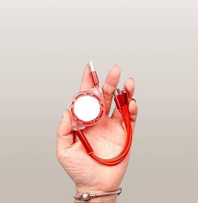 3BAAN 3-in-1 Cable 1.2 m R113 3 in 1 Cable Latest Retractable Portable Convenient Wire For Many Devices