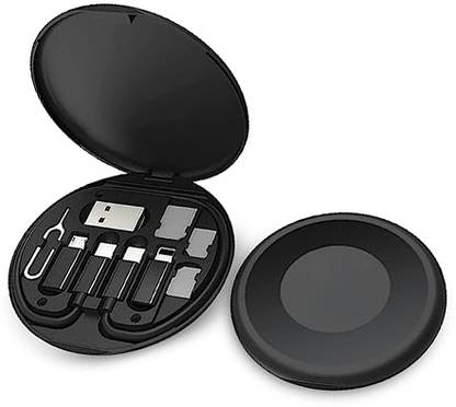 ल्यूटनेट Multipurpose 60W USB Fast Charging Travel Cable Set Type C, Lightening and Micro USB Port Inbuilt Mobile Stand with All phone iPhone, iPad,Samsung, Mi,OnePlus,Oppo,Vivo,iQOO USB Type C Cable