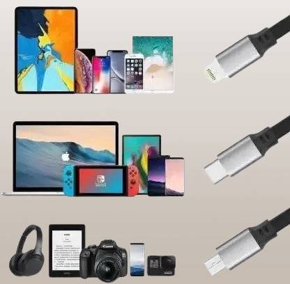 BAYEEN 3-in-1 Cable 1.2 m R1 3 in 1 Cable Latest Retractable Portable Convenient Wire For Many Devices