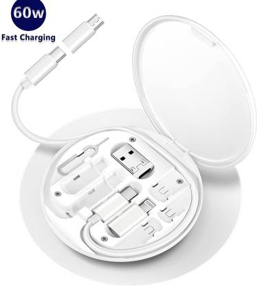सोजुबा 5in1 Data Cable Set with 60W Fast Charging Cable Card Tray Eject Pin Storage Box 3-इन-1 केबल