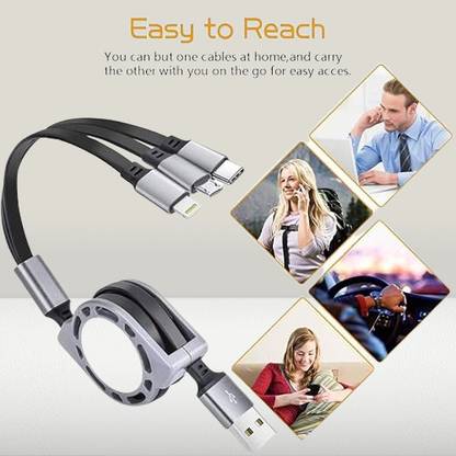 3BAAN 3-in-1 Cable 1.2 m R34 3 in 1 Cable New Convenient Portable Wire Comaptible With Many Devices