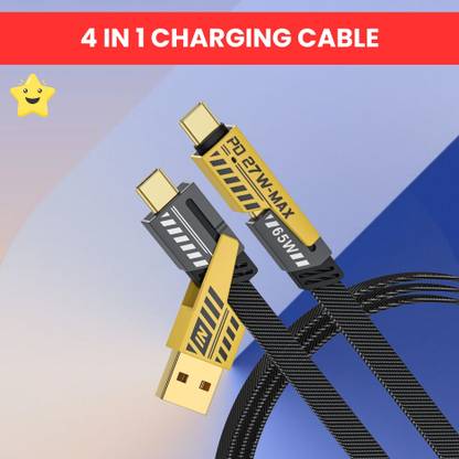 SACRO 4-in-1 Cable 1 m 4 IN 1 Charging Cable, Multi Functional Fast Charging Cable For All DeviceA211