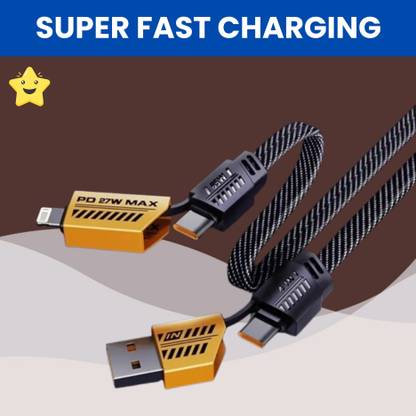 SACRO 4-in-1 Cable 1 m 4 IN 1 Charging Cable, Multi Functional Fast Charging Cable For All DeviceS377