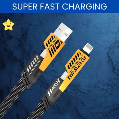 SACRO 4-in-1 Cable 1 m 4 IN 1 Charging Cable, Multi Functional Fast Charging Cable For All DeviceS50
