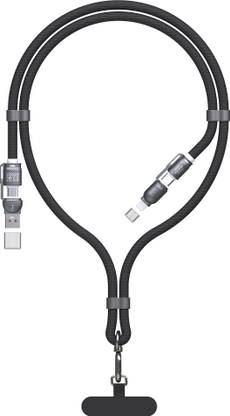 DUDAO 4-in-1 Cable 5 A 1.5 m Lanyard Data Cable L20MAX 4-in-1 Lanyard Data Cable – 65W Fast Charge, USB-A & Type-C to Lightning/Type-C, Braided Fashion Crossbody Phone Strap, Multi-Functional Charger for iPhone, Android, and Laptops
