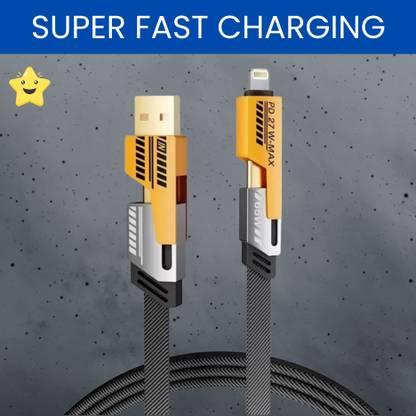 SACRO 4-in-1 Cable 1 m 4 IN 1 Charging Cable, Multi Functional Fast Charging Cable For All DeviceS20