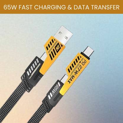 SACRO 4-in-1 Cable 1 m 4-in-1 Multi-Port Fast Charging, Data Sync Cable for Lightning, Type-C, USBY490