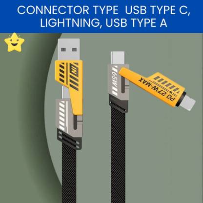 SACRO 4-in-1 Cable 1 m 4 IN 1 Charging Cable, Multi Functional Fast Charging Cable For All DeviceS122
