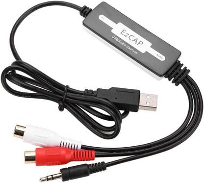 Tobo AUX Cable 0.5 m Ezcap 158 USB2.0 UVC Audio Video Grabber Capture PS3 Work with mac os, Windows 10 8.1/8 7,Linux,Android.