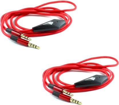 ROQ AUX Cable 1 m Set Of 2 3.5mm Male to 3.5mm Male AuXCable With Mic- Talk Handsfree On Your Car Stereo And Wirelsss Headset headphone USB Adapter