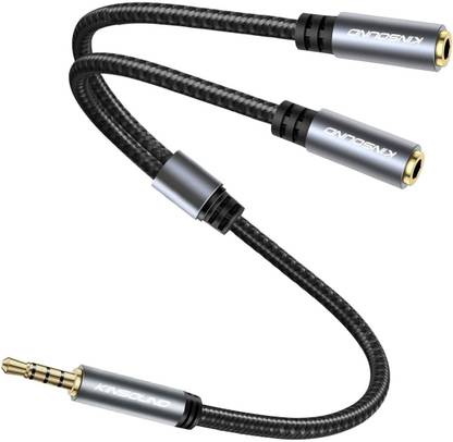 Kinsound AUX Cable 0.1 m Headphone Splitter,3.5mm Audio Cable Dual Headphone Jack Adapter, 2 Mic & Audio