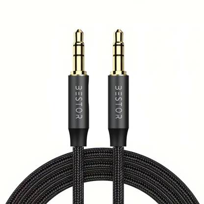 Bestor AUX Cable 1.5 m Braided Male to Male 3.5mm Gold Plated Connectors