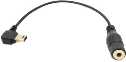 ELFOG AUX Cable 0.02 m Elbow Mini USB to 3.5mm Mic Adapter Cable for GoPro HERO4 /3+ /3-16.5cm