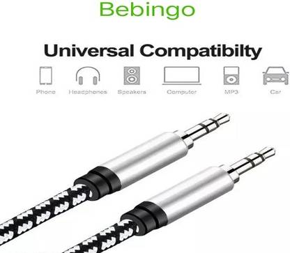 Bebingo AUX Cable 1 m Aux cable for Mobile, Tables & All Music Devices - A11
