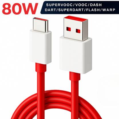 RoarX USB Type C Cable 8 A 1 m TPE 80W//65W ULTRAFAST SUPERVOOC/WARP/SUPERDART/VOOC/DART FAST CHARGER CABLE