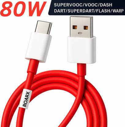 RoarX USB Type C Cable 8 A 1 m TPE Supervooc 80 watt cable compatible with Oneplus 80W Charging Cable USB to Type C Warp Charger SuperVooc/Dash Super Charge Cable for Oneplus 12,12R,11,11R,10 Pro,10R,10T,9RT,9R,8T Nord 4, CE4, 3,CE3 Lite, Nord 2,Ce 3 5G,Ce3 Lite