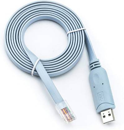 microware Ethernet Cable 1.8 m USB Console Cable USB to RJ45 Cable Essential Accesory of Cisco, NETGEAR, Ubiquity, LINKSYS, TP-Link Routers/Switches for Laptops in Windows, Mac, Linux