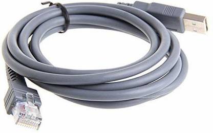 Mak World Ethernet Cable 1.5 m USB Barcode Scanner Cable Compatible with Zebra, Symbol Scanners - 1.5M