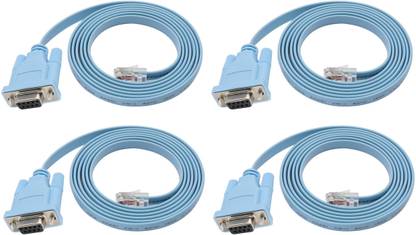 fdealz Ethernet Cable 1.5 m 4 Pieces of Cisco Console Cable RJ45 to DB9, Female Serial RS232 Port to RJ45 Male Cat5 Ethernet LAN Rollover Console Cable