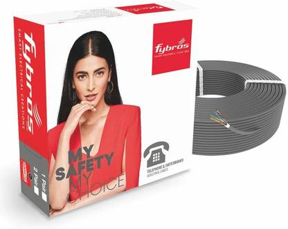 Fybros Ethernet Cable 90 m PVC Insulated 0.5 mm 1 Pair 90 Meter Telephone Wires & Cables