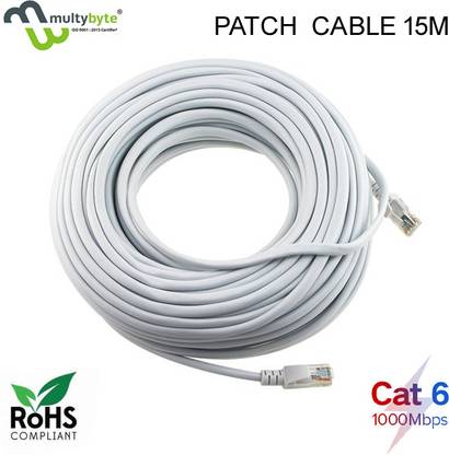 A Plus Products Ethernet Cable 15 m Multybyte RJ-45 Patch cord cat-6 Ethernet cable 15 MTR (Pack of1)