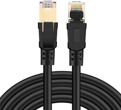 Bestor Ethernet Cable 1 m Cat 8 Long Ethernet Cable High Speed/Triple Shielded, Weatherproof/Heavy Duty 40 Gigabit Network RJ45 Cable, Patch Cables & LAN Cable with Gold Plated RJ45 Connector, for Outdoor & Indoor