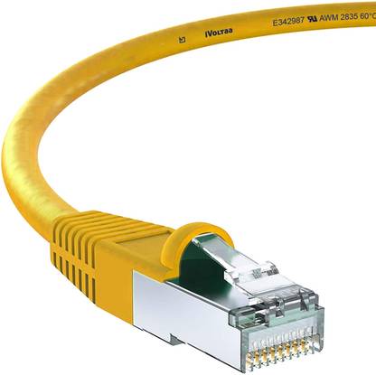 iVoltaa Ethernet Cable 1 m Metal Braided CAT-8 SSTP 40 Gbps Dual Shielded+