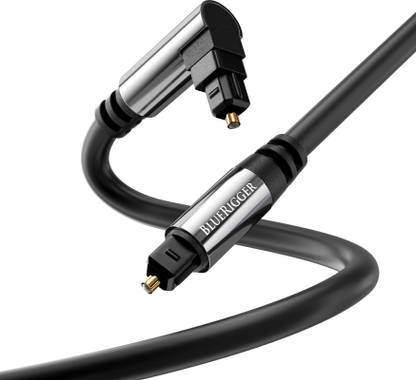 BlueRigger Fiber Optical Cable 1.8 m Premium Digital Optical Audio Toslink Cable With 24K Gold Plated 90° Angled to Male Type Connector Pin, 8 Channel (7.1) Audio