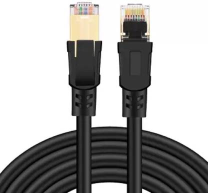 SVDK Fiber Optical Cable 1 m Cat 8 Ethernet Cable High Speed/Triple Shielded,LAN Cable with Gold Plated RJ45
