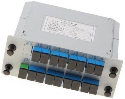RAMEX Fiber Optical Cable 1000 m 1x16 SC/UPC Cassette Card Inserting PLC Splitter Module 1:16 Ports Fiber Optical PLC Splitter for Home Wiring, Engineering Projects, Fiber Optic LAN