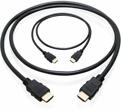 fdealz HDMI Adapter 0.5 m 2 Pieces of Round HDMI Short Cable - 0.5 Meter / 50 CM Small Length High Speed HDMI Cable