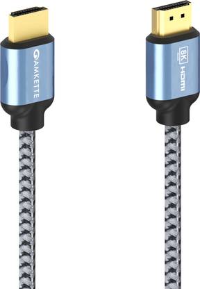 AMKETTE HDMI Cable 2 m Ultra High Speed, 8K@60Hz, 4K@120Hz, 48Gbps, Certified with QR Code, eARC, HDR, VRR Support, Gold-Plated Connectors, Braided
