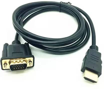 Mak World HDMI Cable 1.8 m HDMI to VGA Cable Converter for PC Laptop Projector LED LCD TV etc HDMI In-VGA Out