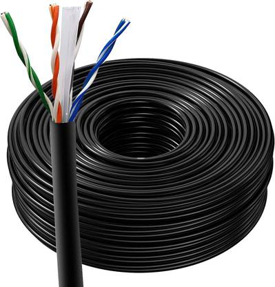 GITRU LAN Cable 100 m 100 Meter CAT6 24AWG CCA High Speed Outdoor Ethernet Lan Network Cable Twisted Pair
