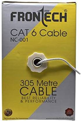 Frontech LAN Cable 100 m CAT 6 Wire RJ45 for CCTV Surveillance System, Network Internet Cable