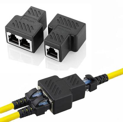 Etzin LAN Cable 0 m RJ45 Splitter Adapter, USB 1 to 2 Network Connector