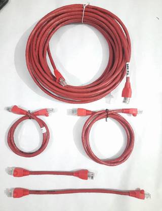 Ya-net LAN Cable 1 m CAT 6 LAN PATCH CORD 1 MTR RED, PURE COPPER CABLE AND GOLD PLATED CONNECTOR