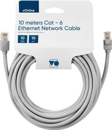 vOnline LAN Cable 10 m - 10Gbps patch Cable Internet Network | CAT6